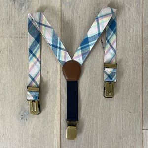 Janie and Jack madras plaid suspenders. 12-24mo